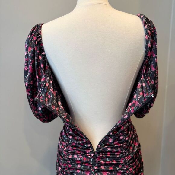 For Love & Lemons Melrose Black Floral Mini Dress L Coquette Sexy Valentines LBD - Picture 5 of 16